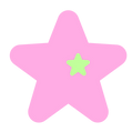 website decoration - pink star with small lime green star