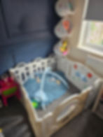 Playpen with toys at a Fakenham Norfolk childminder's home