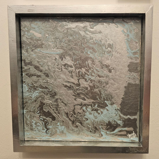 Elevate your space with the vibrant and mesmerizing Teal and Silver Movement 12x12 abstract art piece. Created using high-quality acrylic, this stunning 12x12 piece features a dynamic pour method, resulting in a unique and expressive composition. The blend of teal and silver tones creates a sense of movement and energy, making it a captivating focal point for any room. Each artwork is one-of-a-kind, adding a touch of individuality and originality to your home decor. Whether displayed on its own or as part of a gallery wall, this striking abstract art piece is sure to make a statement in any setting.