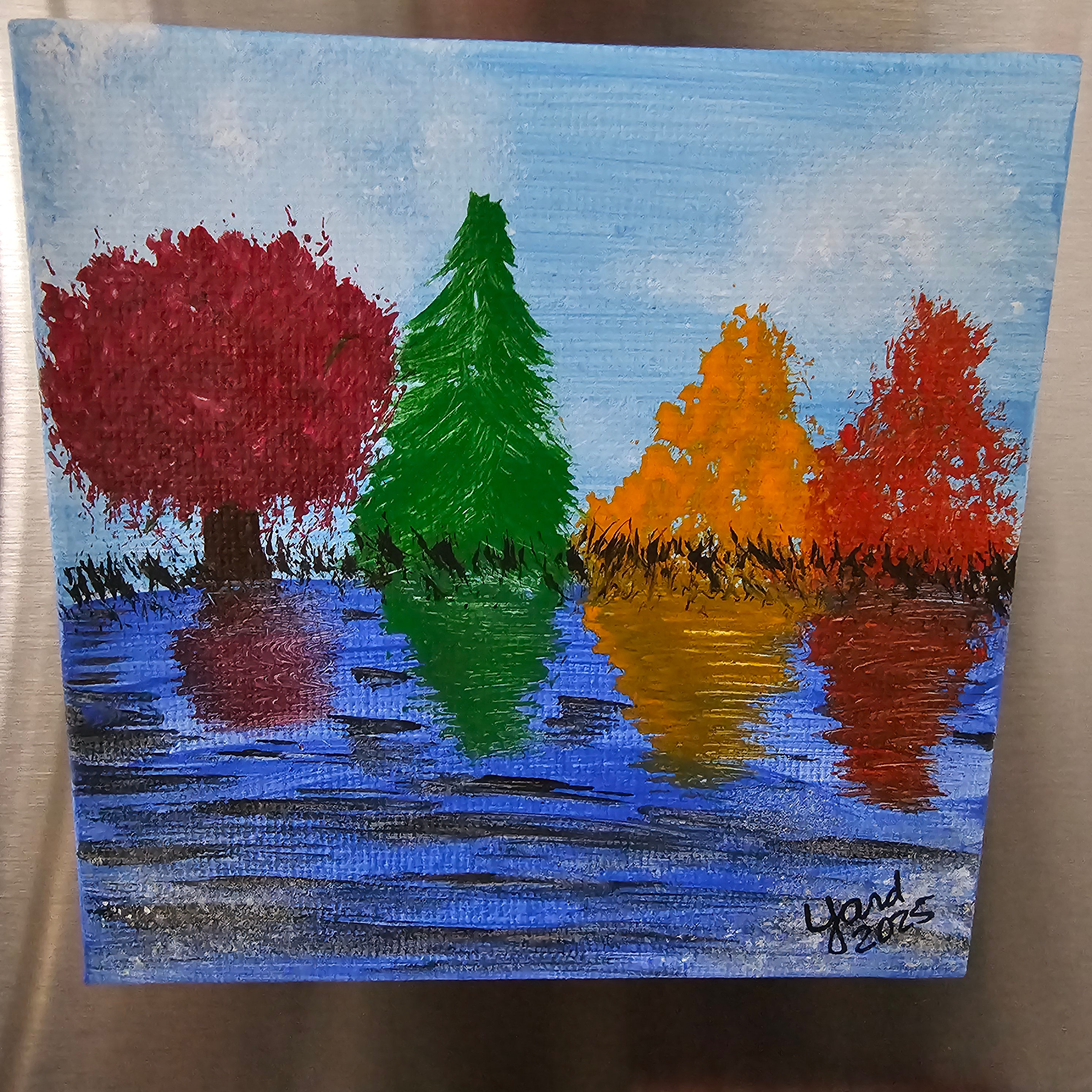 Fall Reflections 4x4 Magnet