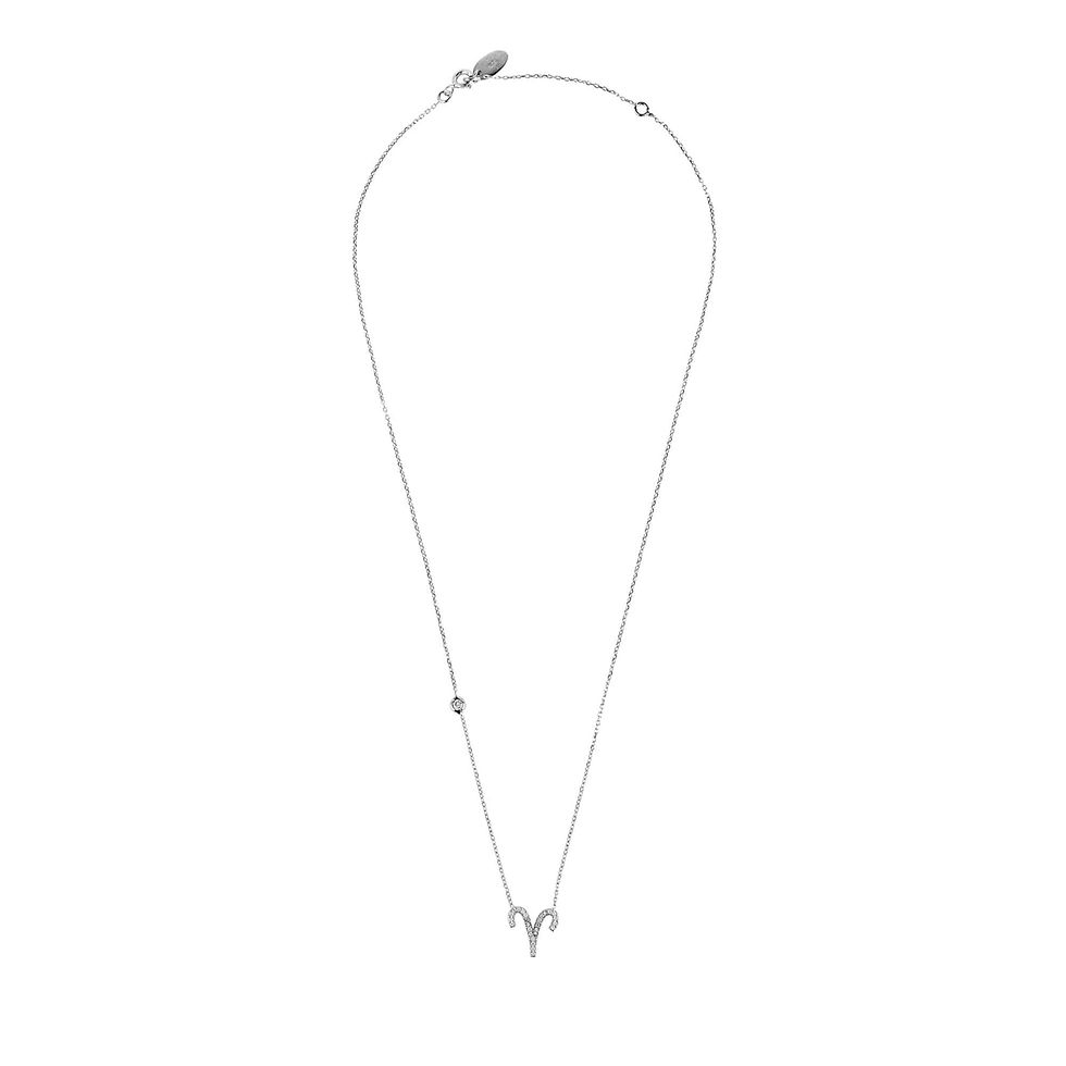 Thumbnail: Zodiac Star Sign Pendant Necklace Silver Aries