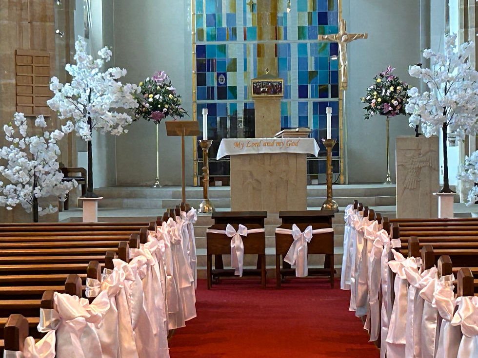 Thumbnail: Church decoration for wedding blossom tree