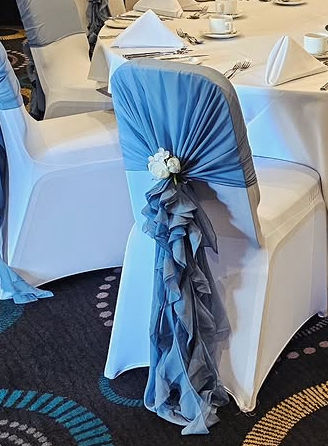 Dusky Blue Chair Ruffles with Hoods