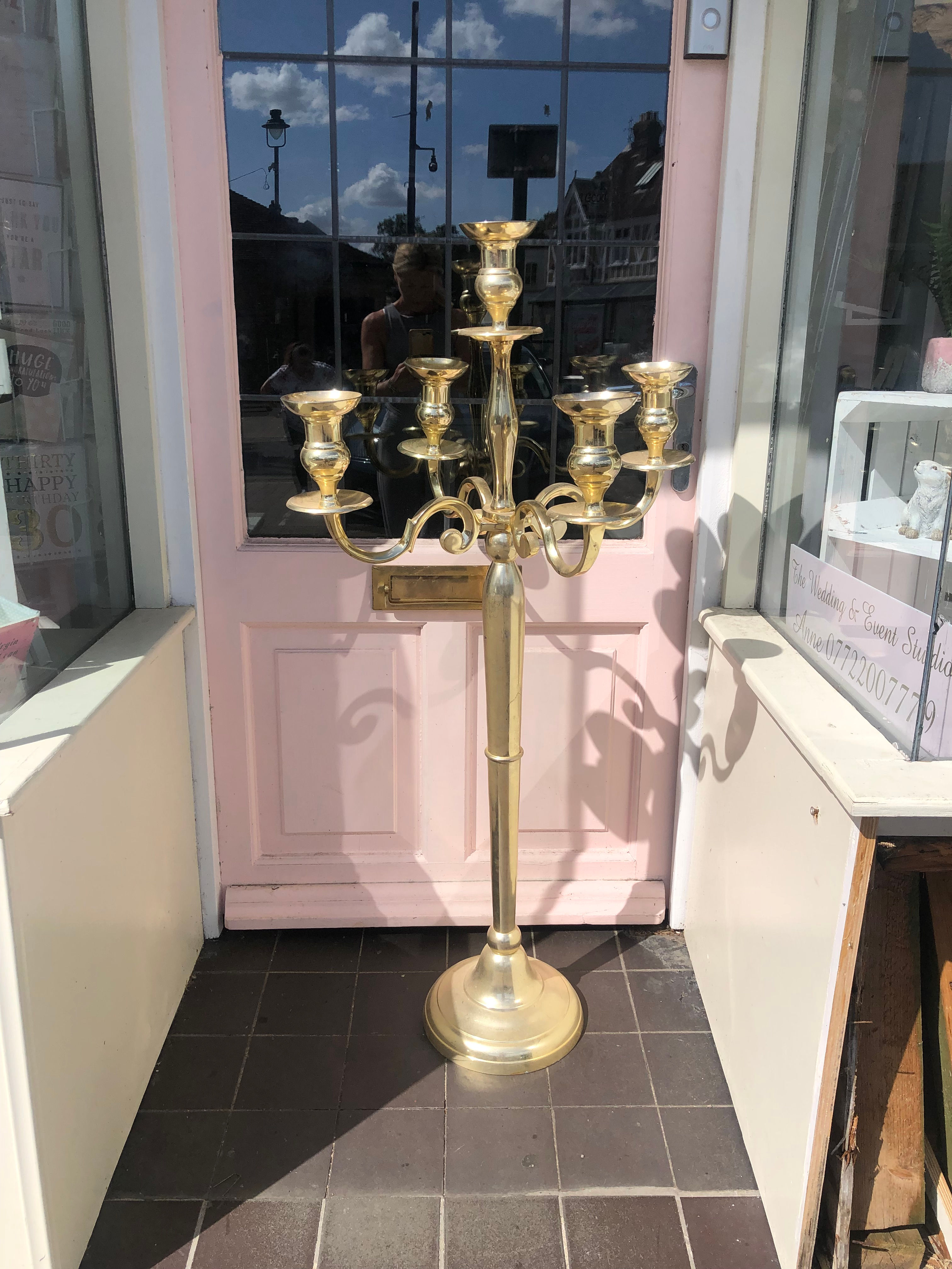 120cm Gold Candelabra For Hire