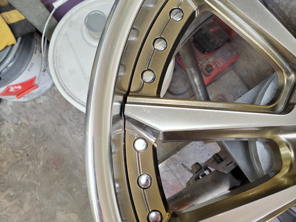 Close of of repaired and repainted rim - Wheel Repair in Calgary
