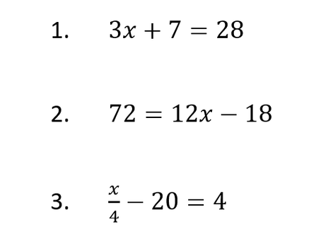 Chapter 2.2 Solving Multi-Step (Two-Step) Equations Practice