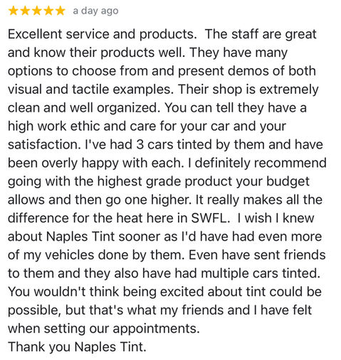 Five star rated window tinting