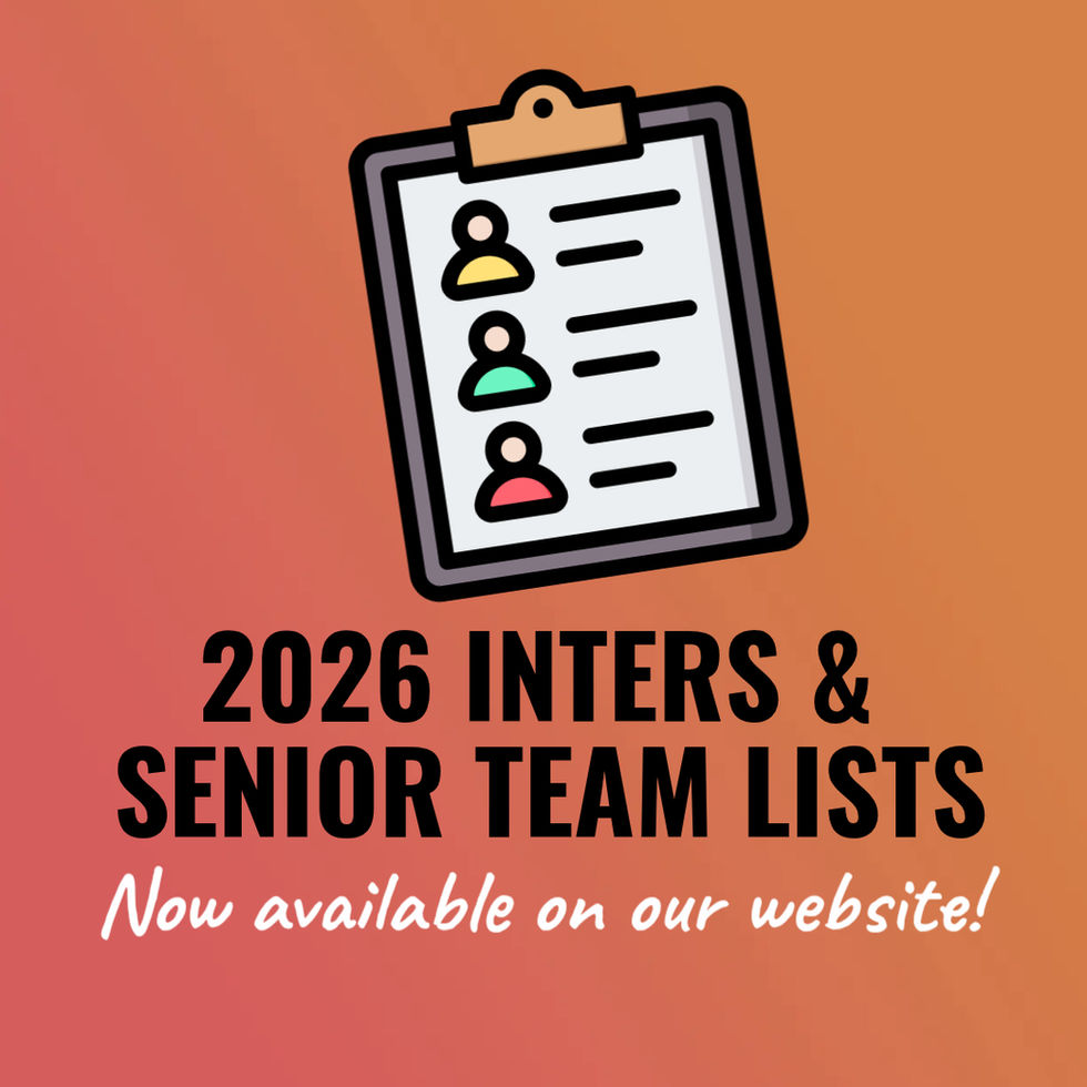 INTERMEDIATE & SENIOR TEAMS ANNOUNCEMENT