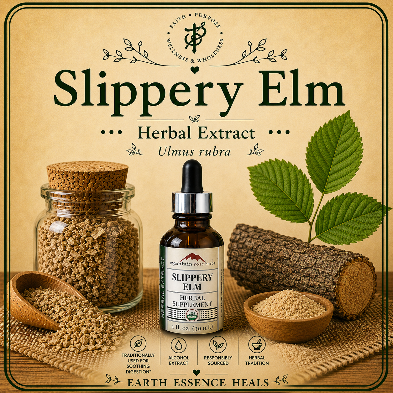 Slippery Elm Extract — Gentle Mucous Membrane Support