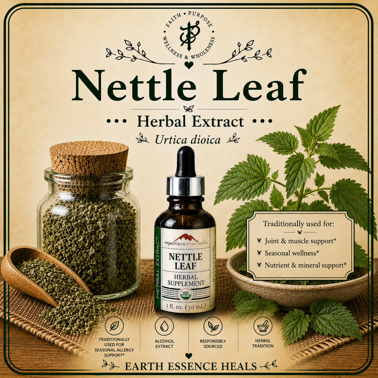 Nettle Leaf Extract — Support for Allergy Season, Mineral support and Resilience