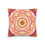 Thumbnail: Square pillow with a symmetrical mandala flower design in shades of orange, pink, and yellow, isolated on a white background