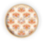 Colorful wall clock featuring a geometric floral pattern in shades of orange, pink, and purple.