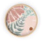 Bloom Wall Clock | Floral wall clock with a natural wood frame. Pink, green, and brown tones.