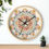 Thumbnail: Boho Wall Clock | Decorative wall clock featuring a colorful mandala pattern with a natural wood frame
