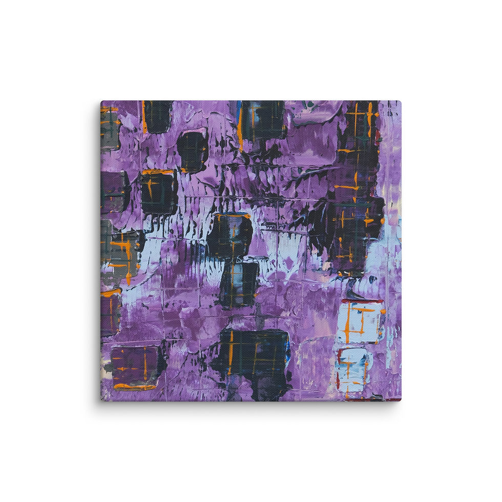 Thumbnail: Abstract Painting Print | Deep Purple & Ochre Gold Wall Décor | Modern Room
