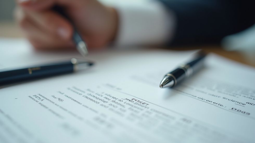 Hukuki belgeler ve kalem masada