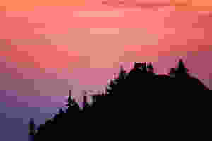 Silhouette photo sunset teahouse birds