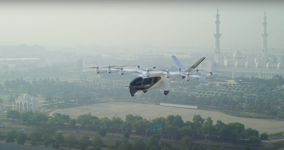 “eVTOL Archer Midnight บินเหนือเมืองอาบูดาบี ใกล้มัสยิดหลวง Sheikh Zayed