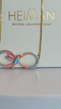 Thumbnail: Hummingbird infinity pendant with colored enamel