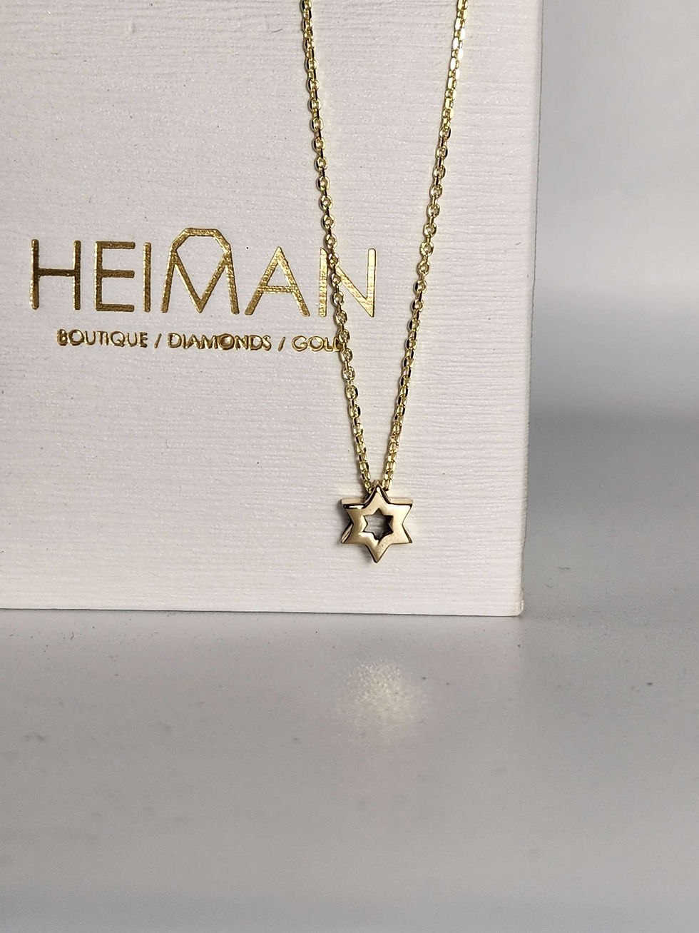 Thumbnail: Mini Star of David necklace 7mm wide 14k,  comes on 14k chain. 
