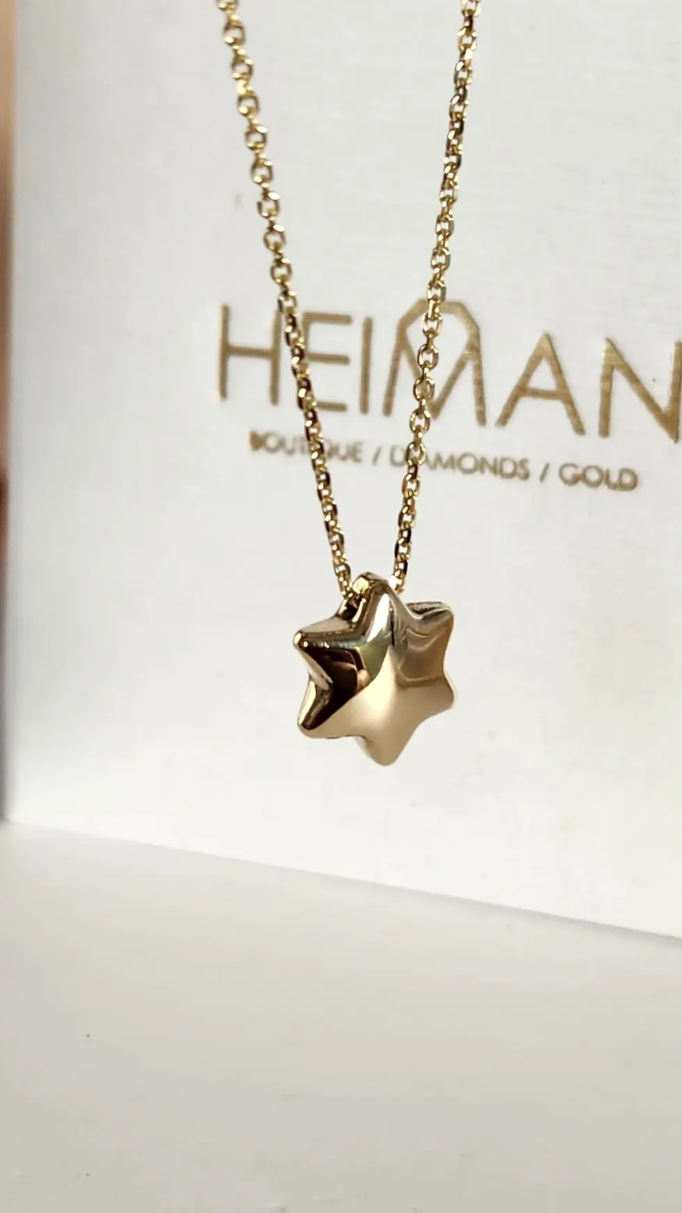 Thumbnail: Bubble Star david necklace comes on 18 inch 14k chain.