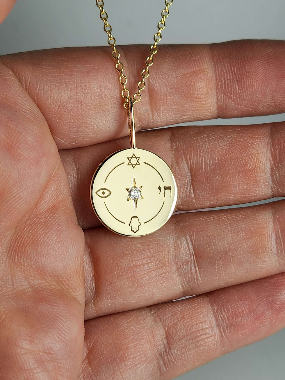 תמונה ממוזערת: The "Jewish compas" only the pendant 14k