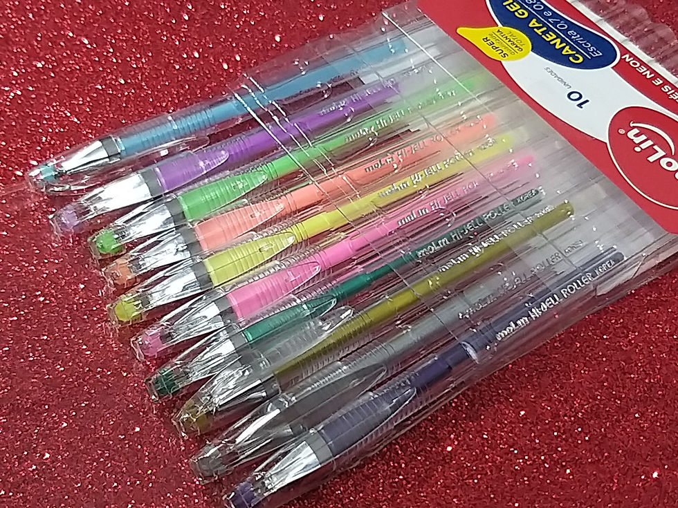Conjunto de Canetas Gel METÁLICAS, PASTÉIS E NEON - 10 cores