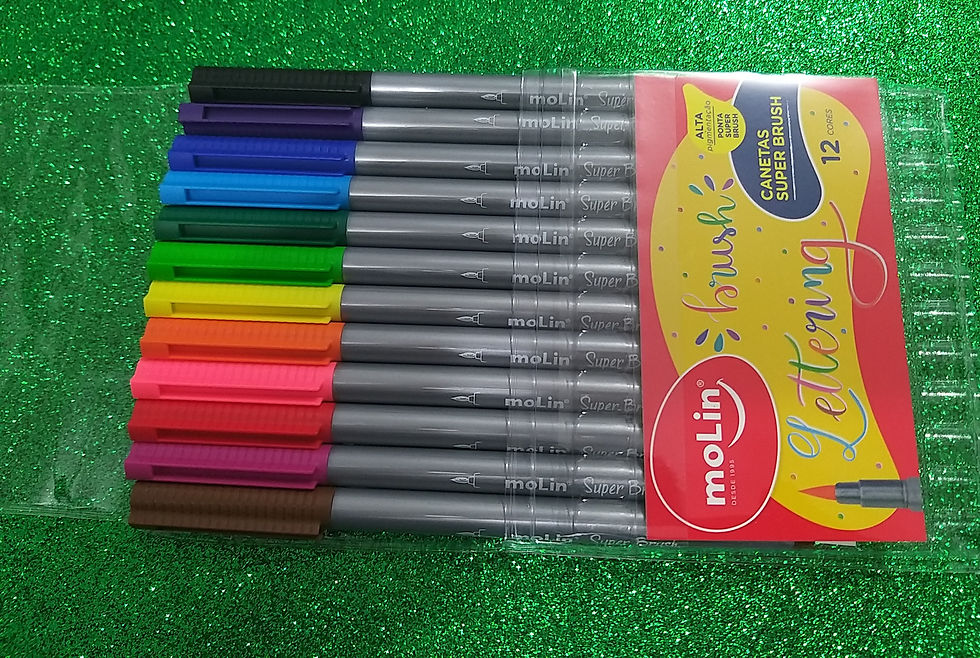 Conjunto de Canetas BRUSH LETTERING MOLIN c/ 12 CORES