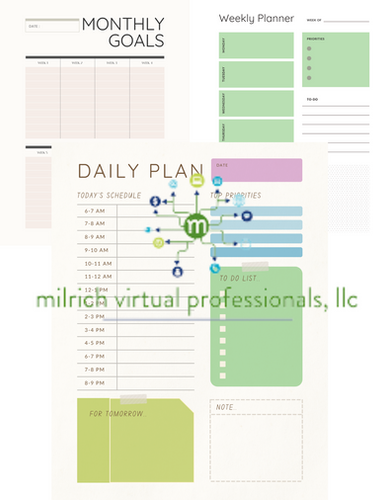 Daily, Weekly, Monthly Planner Template | MVP