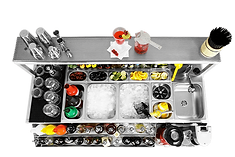 Contenitori inclusi nella stazione vaschette in acciaio inox ultraresistenti, 150 cm