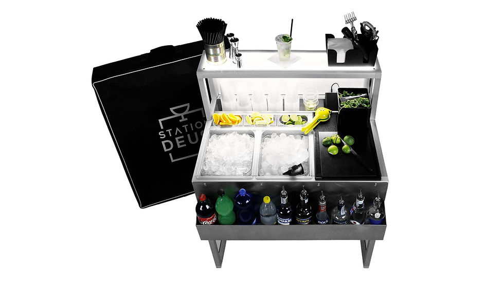 Miniatura: First quality materials in bar 90 cm, Stainless steel tops, event-ready, trolley cocktailbar, modular mobile bar with trolley