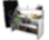 Comptoir de bar modulaire pour locaux personnalisés, économique, avec accessoires et couleurs personnalisables, cuves durables et professionnelles en acier inoxydable et polycarbonate.