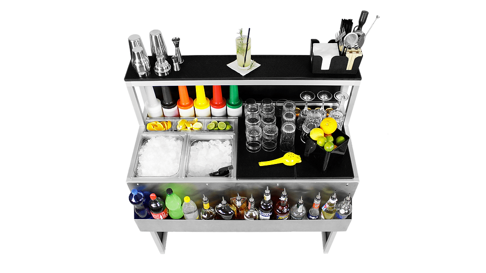 Thumbnail: custom accessories available, Personalize cocktail station 120 cm, aluminum structure, strong material high quality