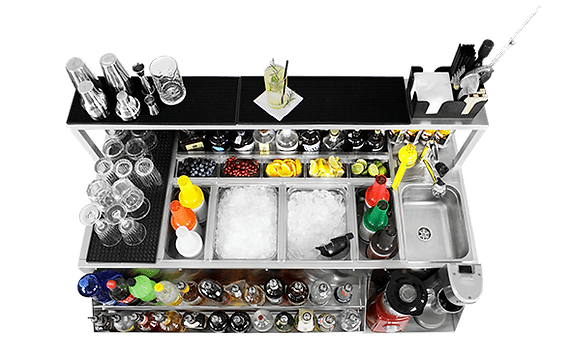 Moderne mobiele bar transporteerbar draagbar flexibiliteit vervoer voor catering en evenementen met spoelbak en kraan en waterpomp onafhankelijke bar onafhankelijkheid