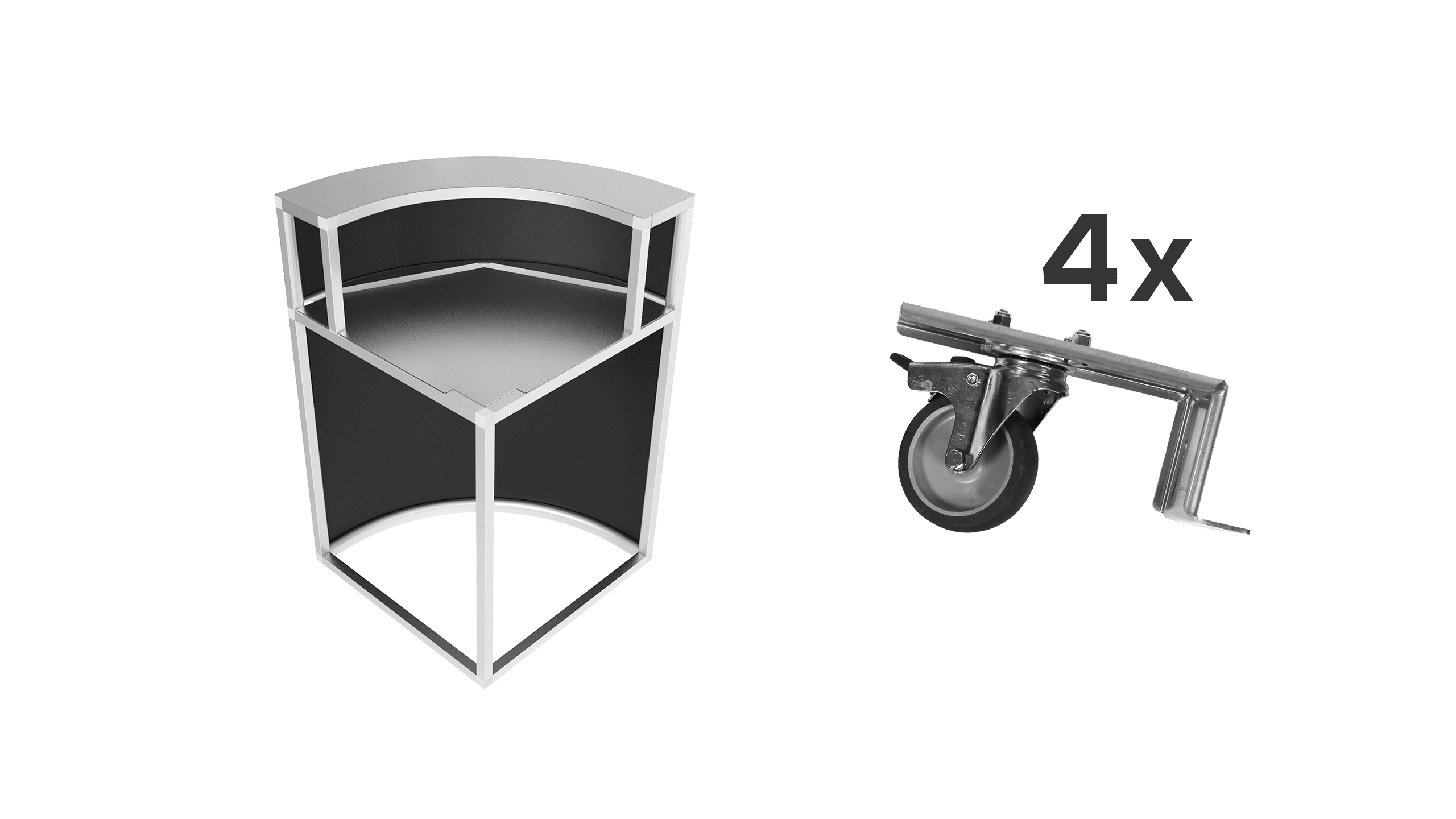 Cocktailbar: Angle bar 70 cm - 90°, deus 70 cm, Outdoor or indoor furniture, resistant cocktail bar for parties, events