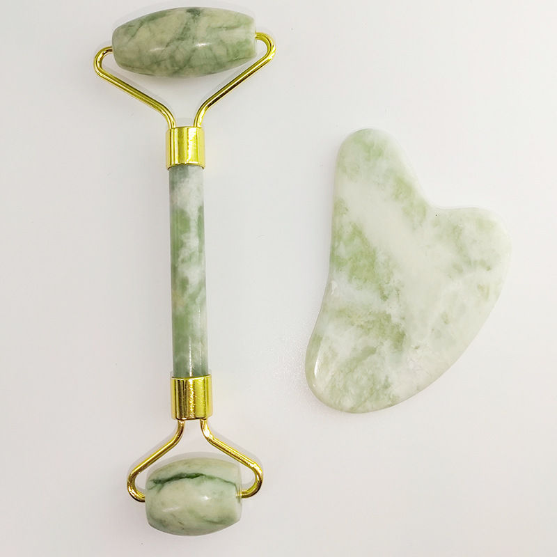 Miniatura: 110g Xiu Yu White Jade Facial Roller Gua Sha Set