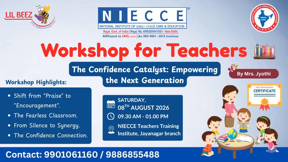 Educators engaged in a professional development workshop at NIECCE Jayanagar Center.