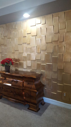 Metallic paint over textured wall