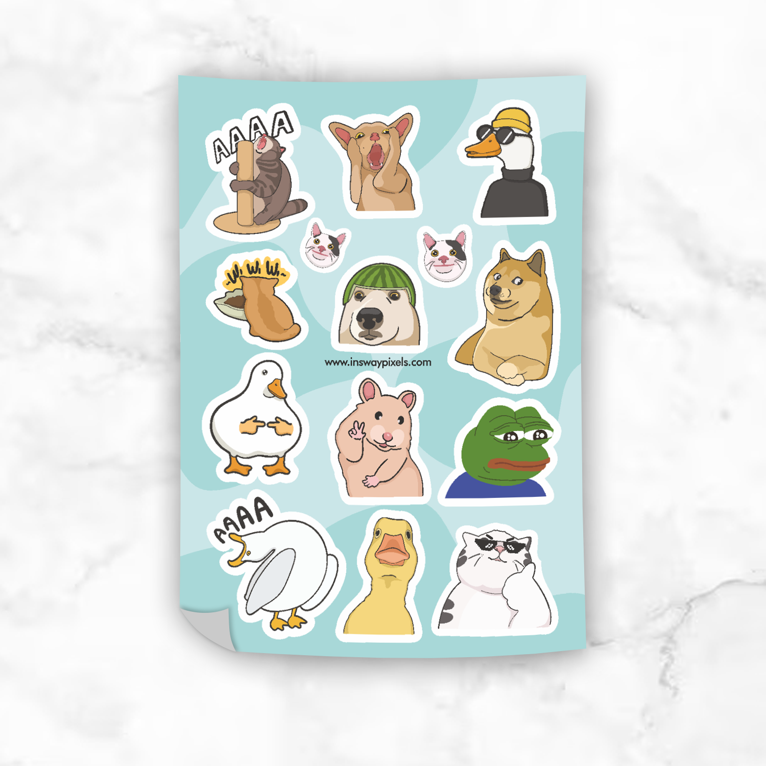 Funny viral Meme vinyl stickers for phone, laptop, journaling | A6 sticker sheet