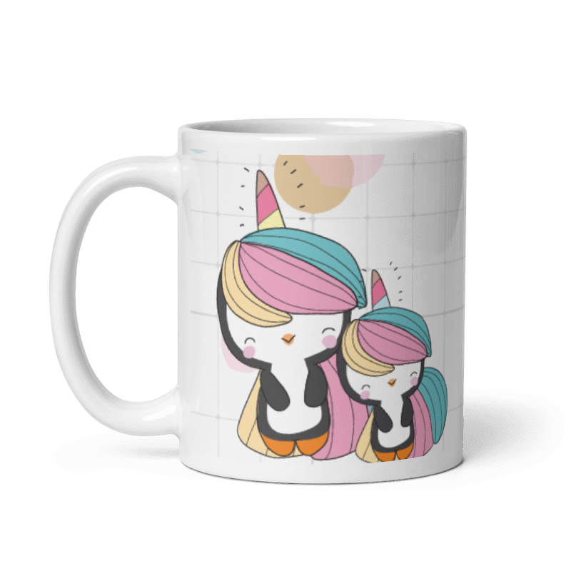 Thumbnail: Cute Penguin and Unicorn Ceramic Mug