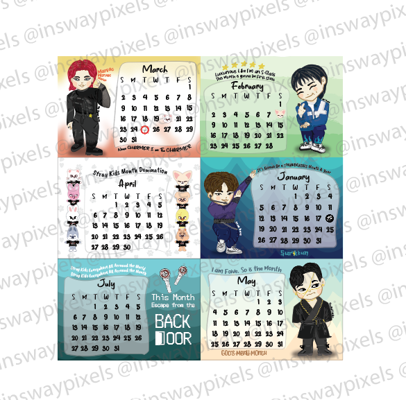 Thumbnail: Stray Kids 2025 Calendar with Easel (First Half)