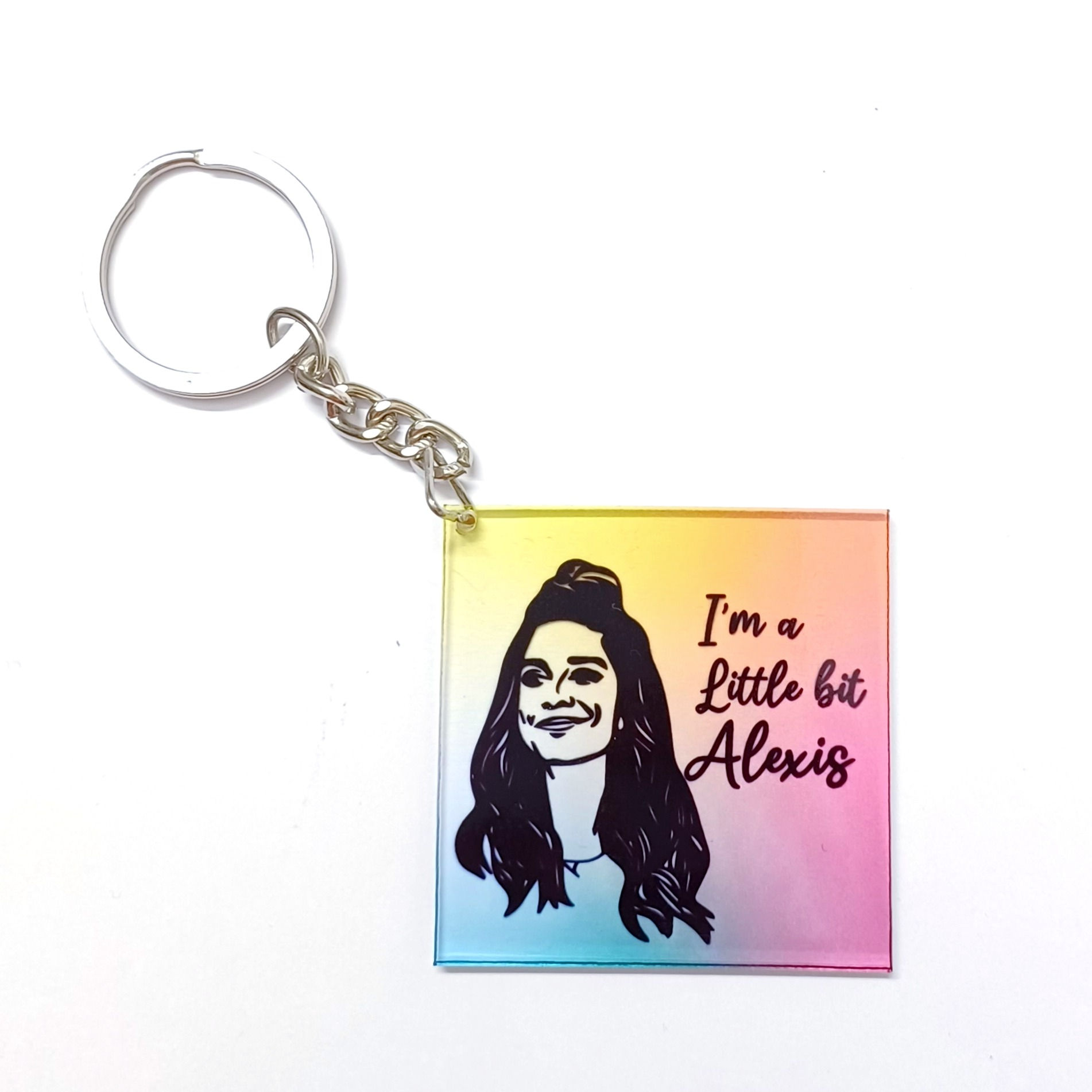 I am A Little Bit Alexis Clear Keychain