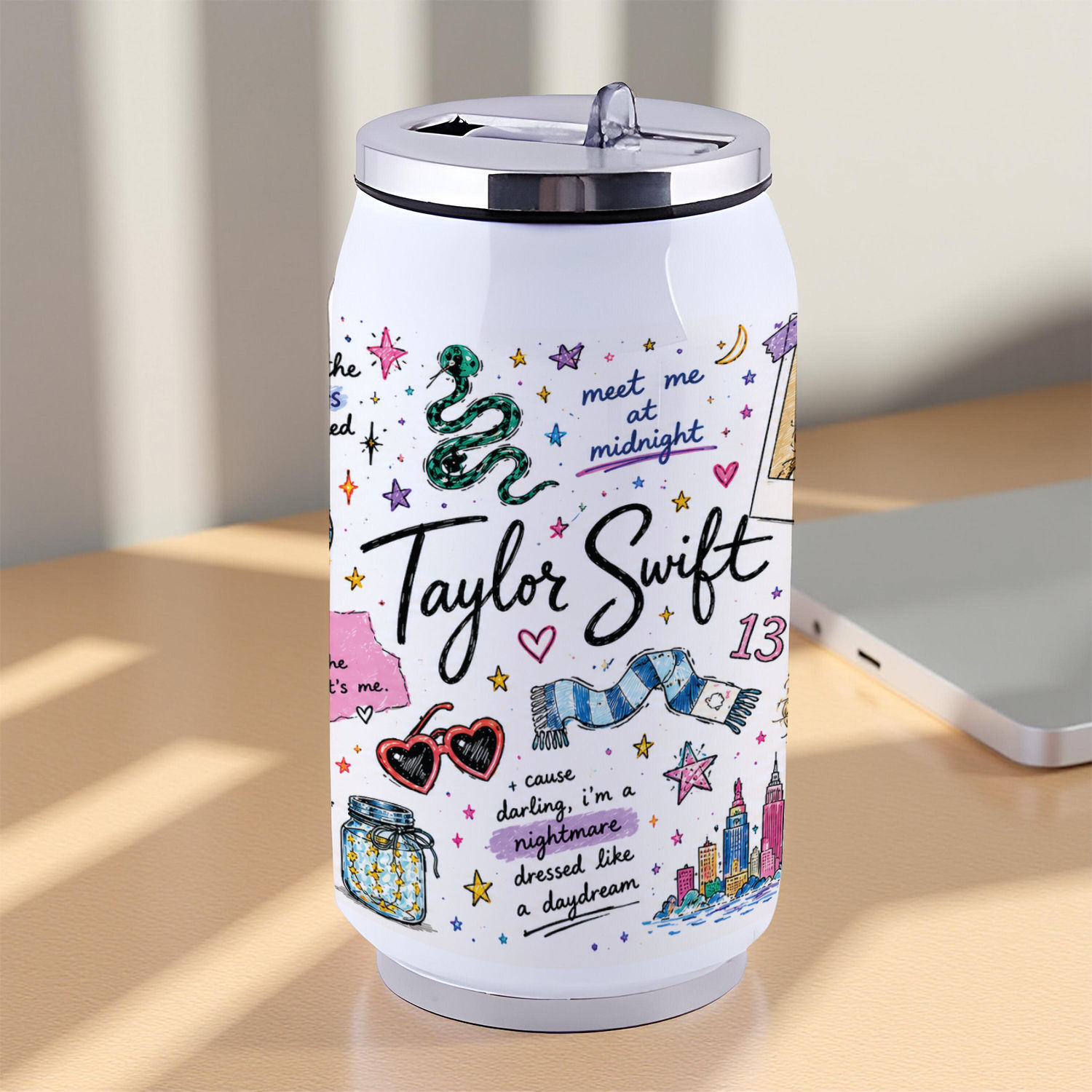 Taylor Swift | Cute Doodle | Can Bottle