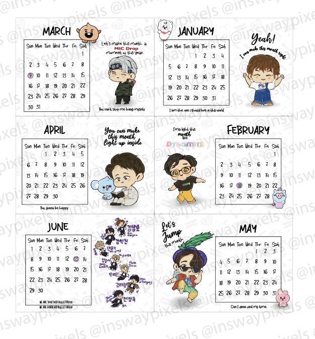 Thumbnail: 2025 BTS Cartoon Desk Calendar