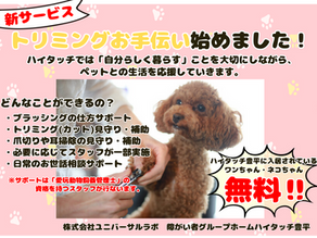 《新サービス》ペットとの暮らしをもっと楽しく！グループホーム【ハイタッチ】