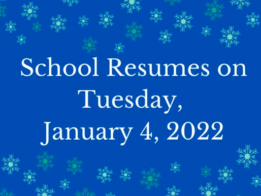 Returning from Winter Break Information - PCSC 2022