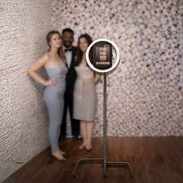 simple ipad photobooth setup on tripod stand for small events and budget friendly photobooth rental