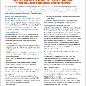 USCIS Policy Memo on Adjustment of Status