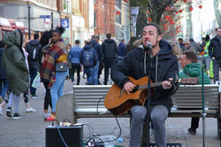 Busking boy