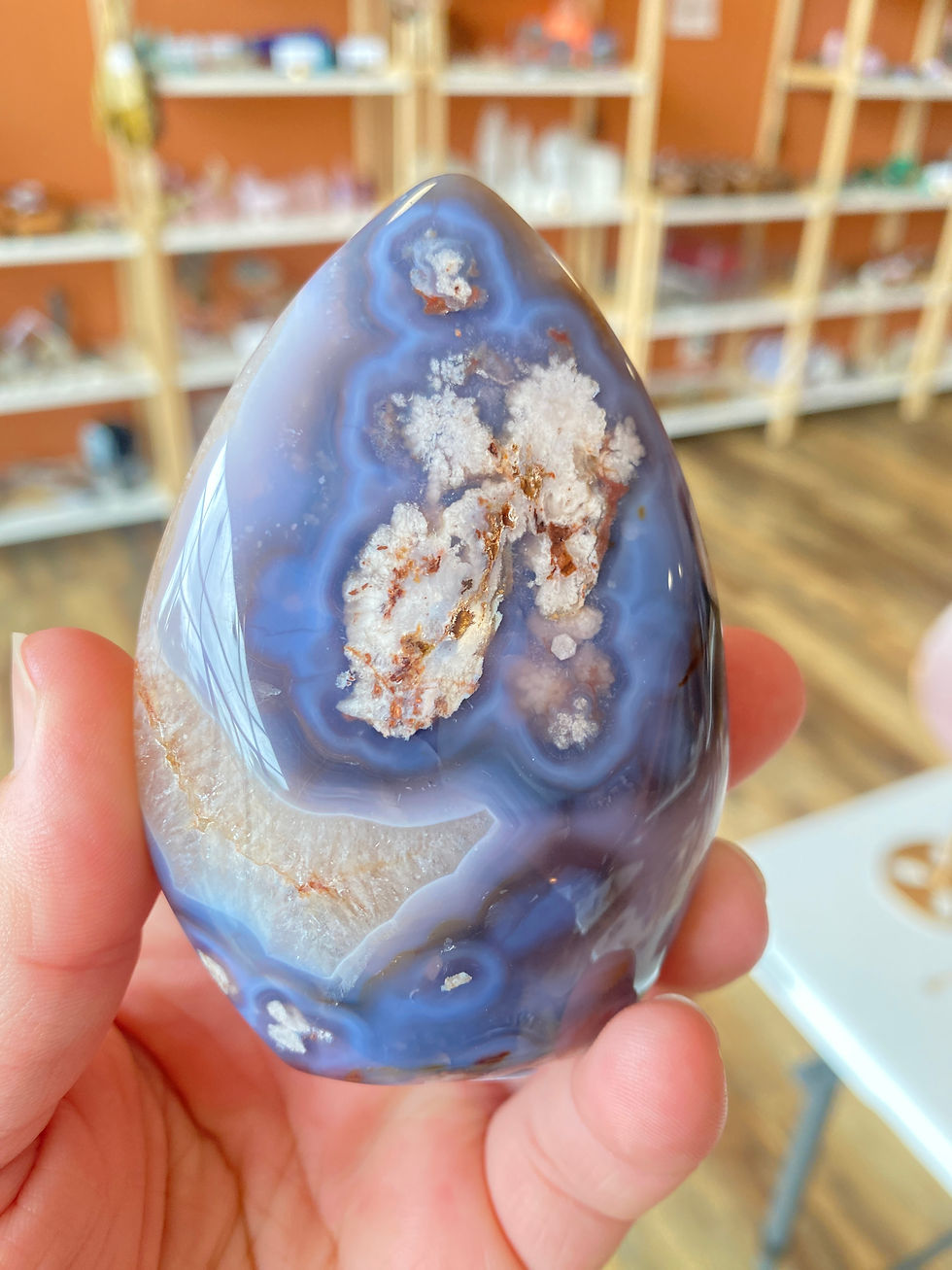 Blue Flower Agate Flame